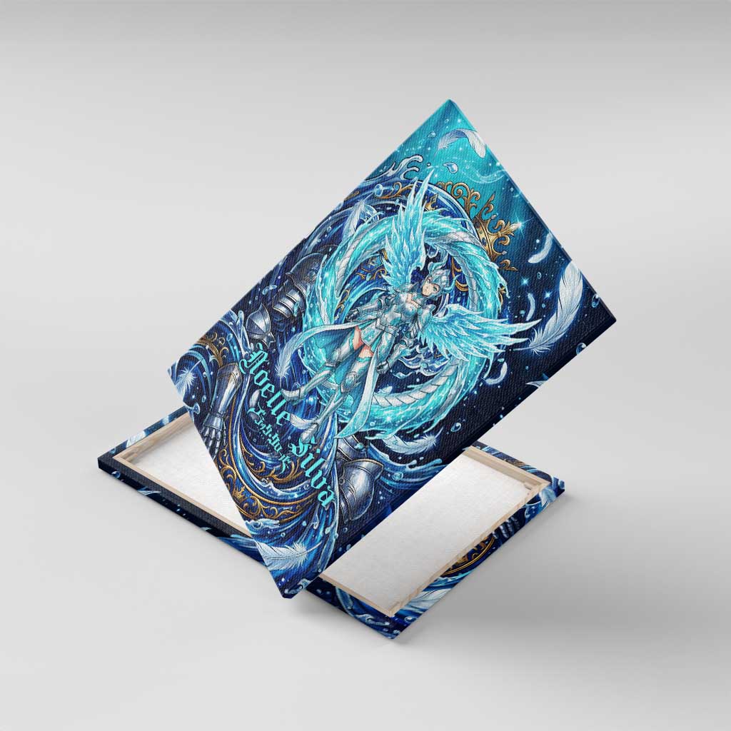 Noelle Silva Black Clover Canvas Wall Art Celestial Armor Anime Style with Oceanic Magic Swirls