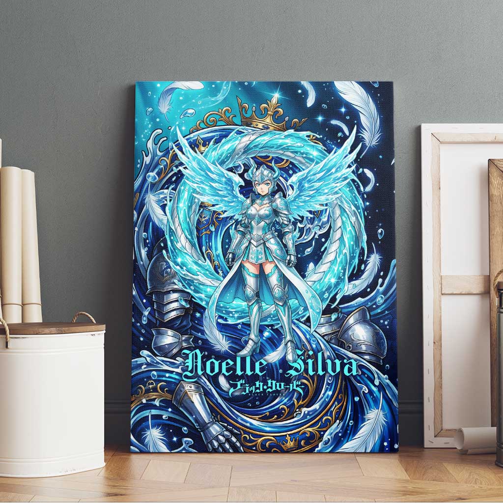 Noelle Silva Black Clover Canvas Wall Art Celestial Armor Anime Style with Oceanic Magic Swirls