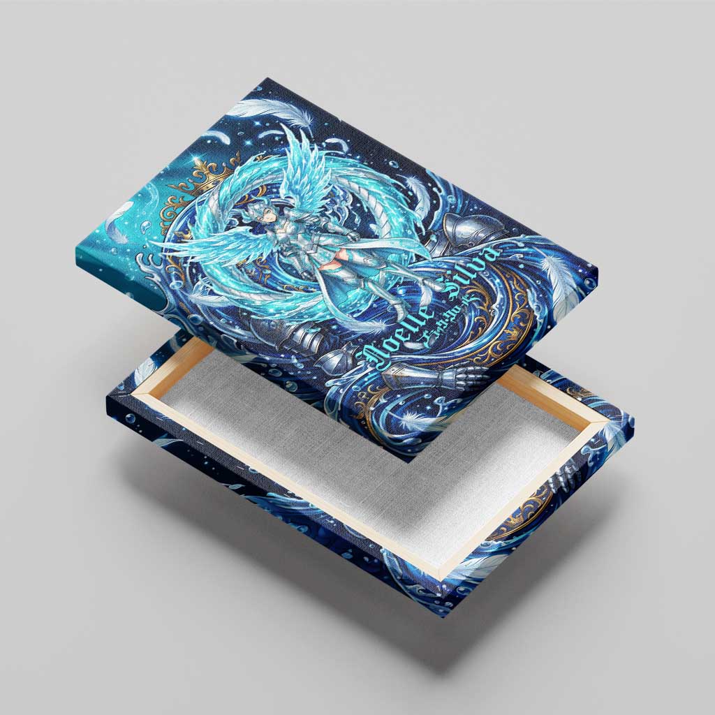 Noelle Silva Black Clover Canvas Wall Art Celestial Armor Anime Style with Oceanic Magic Swirls