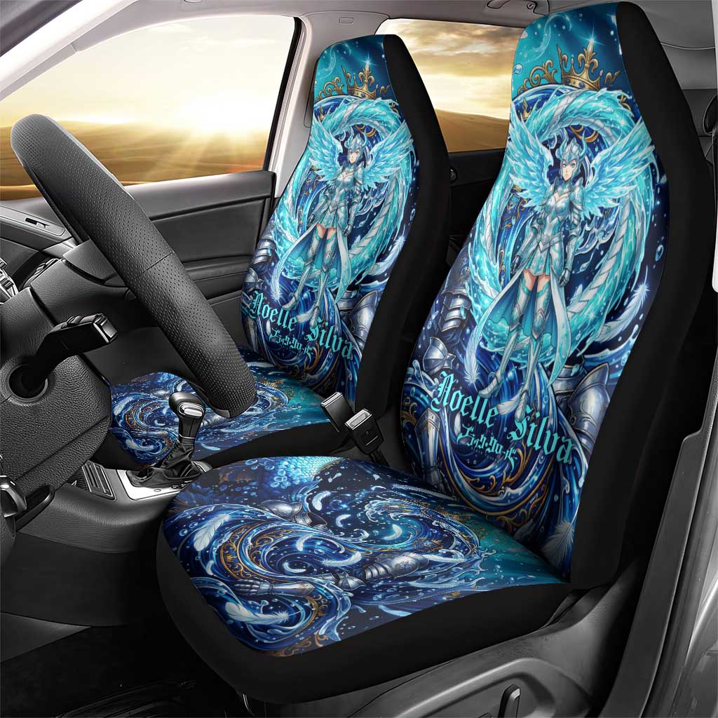 Noelle Silva Black Clover Car Seat Cover Celestial Armor Anime Style with Oceanic Magic Swirls