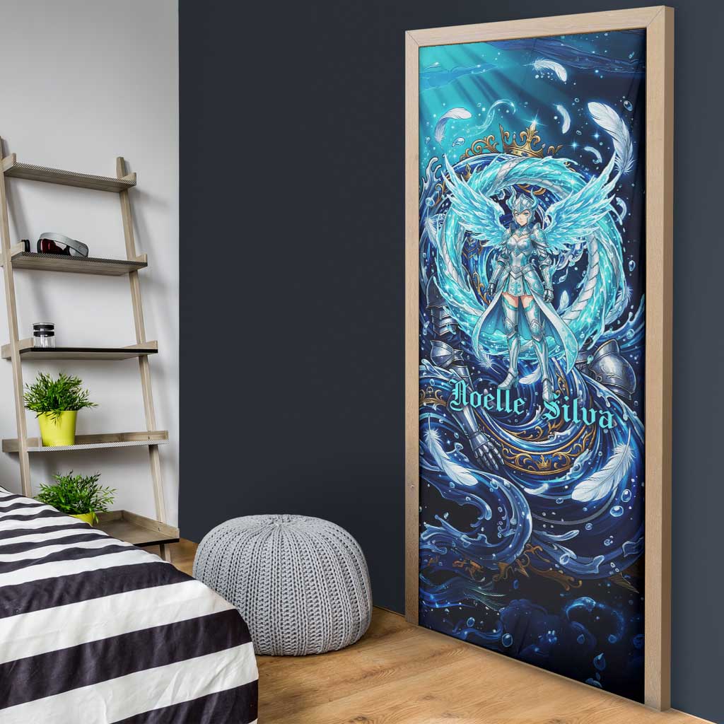 Noelle Silva Black Clover Door Cover Celestial Armor Anime Style with Oceanic Magic Swirls