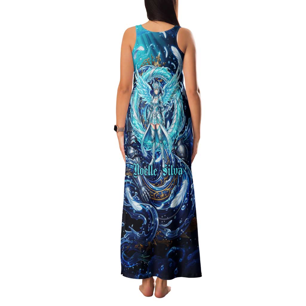 Noelle Silva Black Clover Family Matching Tank Maxi Dress and Hawaiian Shirt Celestial Armor Anime Style with Oceanic Magic Swirls