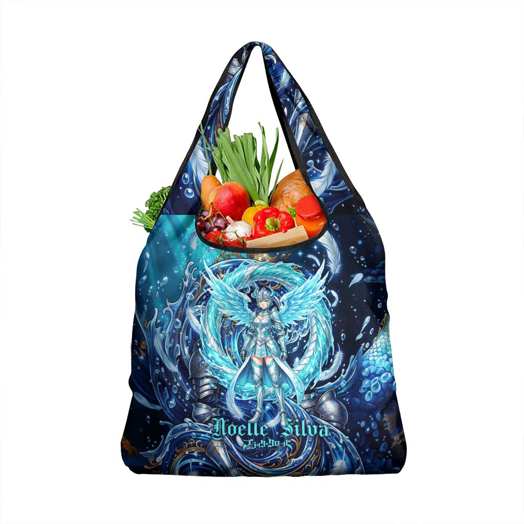 Noelle Silva Black Clover Grocery Bag Celestial Armor Anime Style with Oceanic Magic Swirls