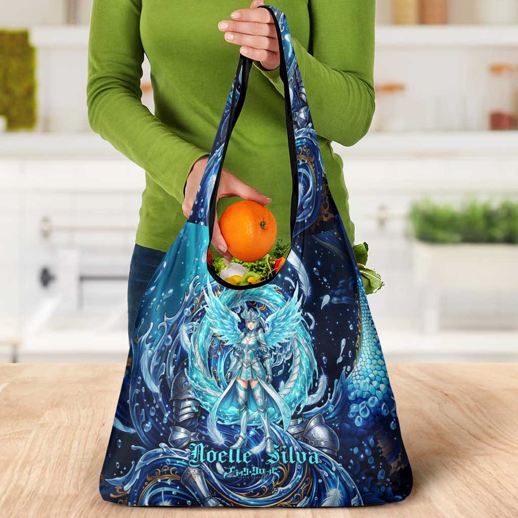 Noelle Silva Black Clover Grocery Bag Celestial Armor Anime Style with Oceanic Magic Swirls
