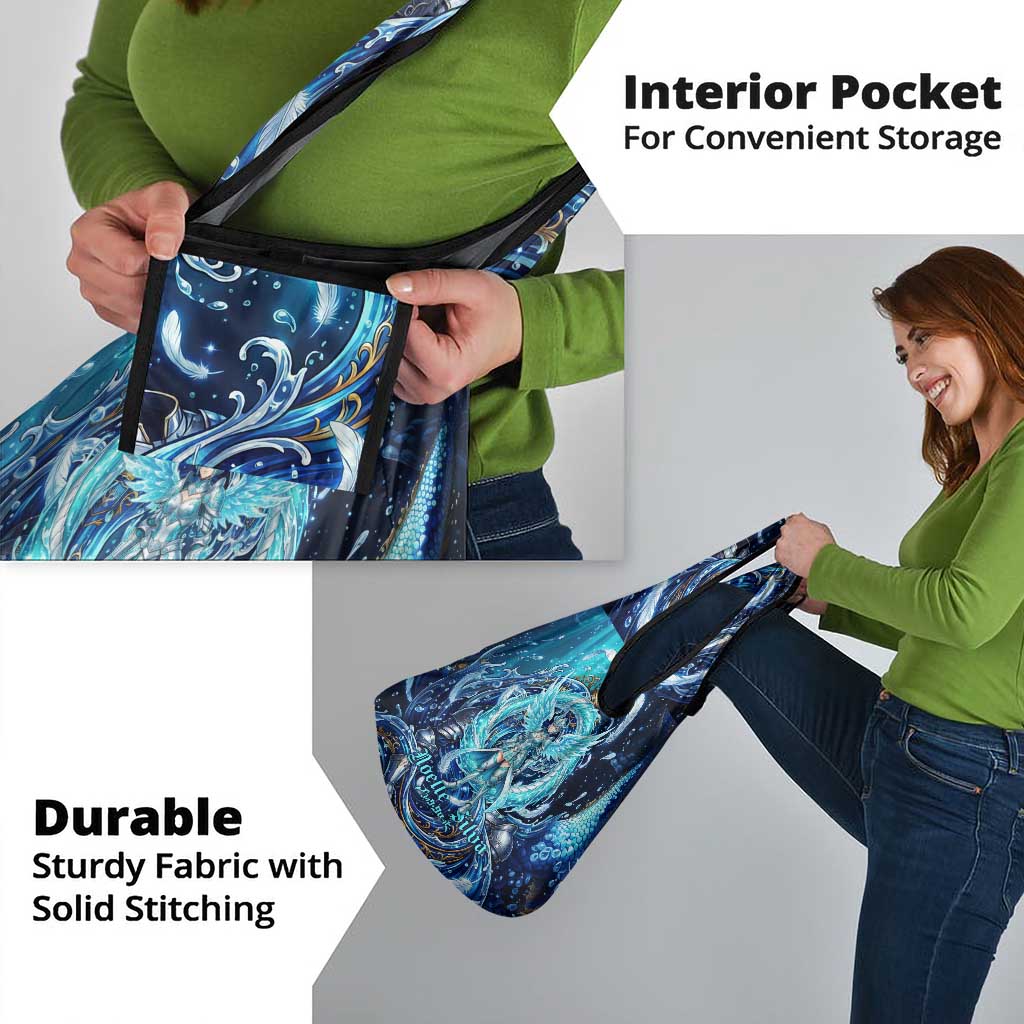 Noelle Silva Black Clover Grocery Bag Celestial Armor Anime Style with Oceanic Magic Swirls