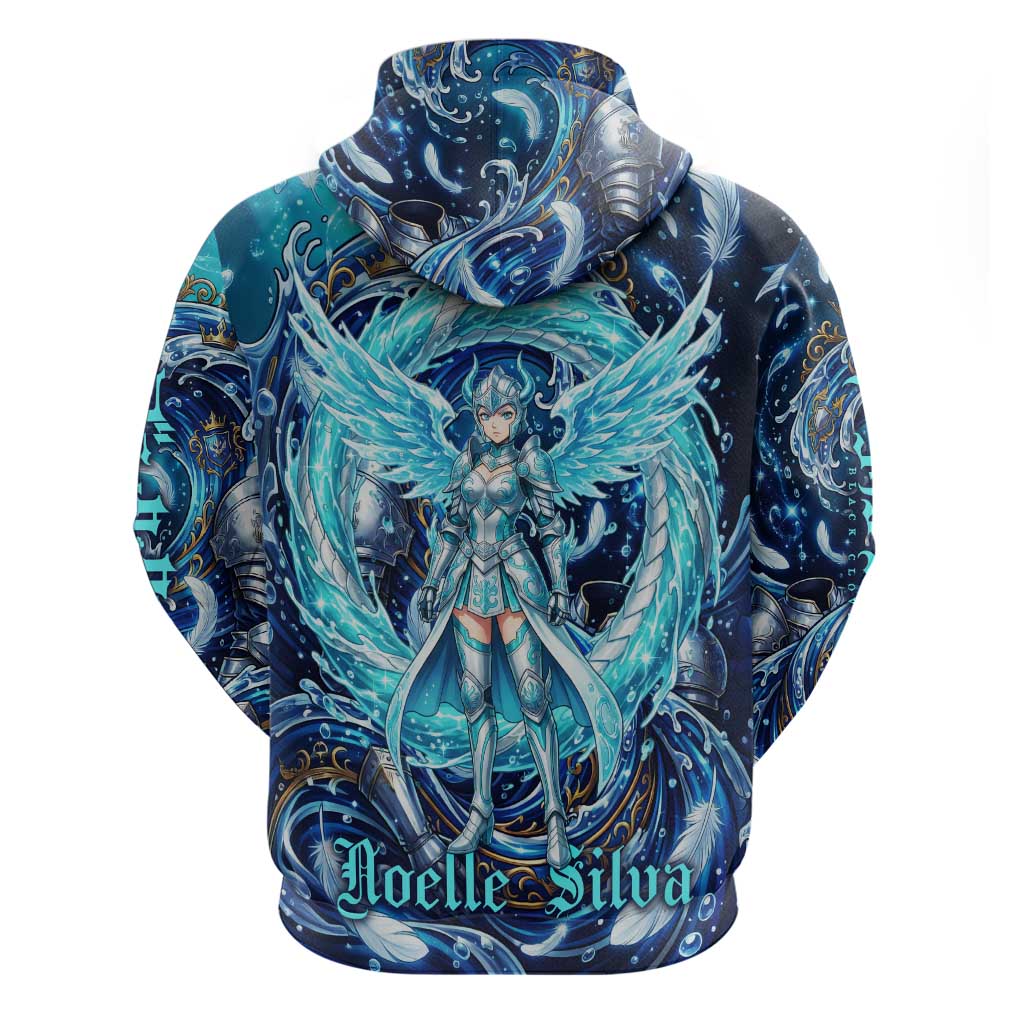 Noelle Silva Black Clover Hoodie Celestial Armor Anime Style with Oceanic Magic Swirls