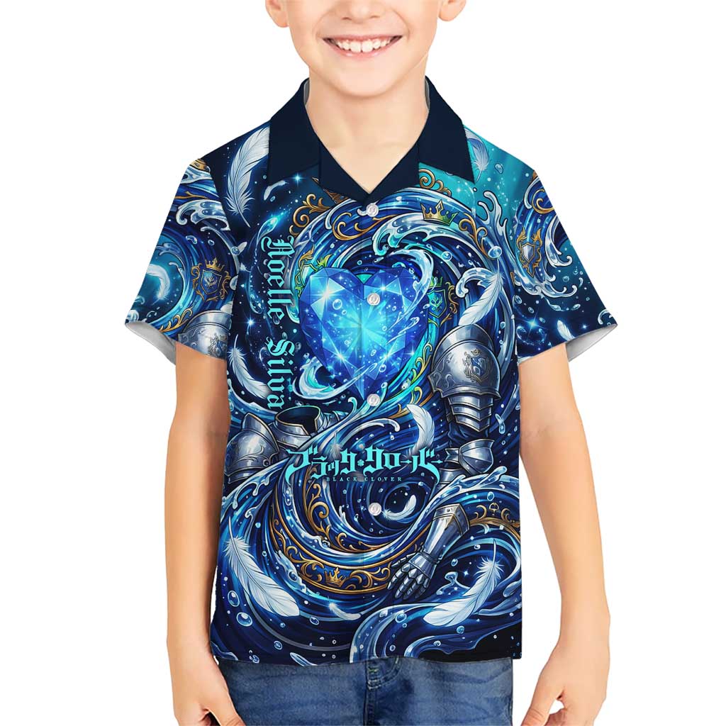 Noelle Silva Black Clover Kid Hawaiian Shirt Celestial Armor Anime Style with Oceanic Magic Swirls