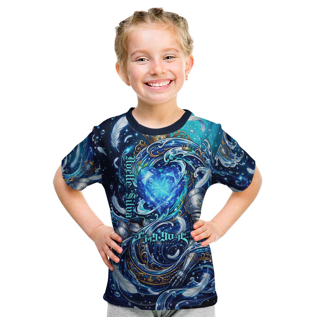 Noelle Silva Black Clover Kid T Shirt Celestial Armor Anime Style with Oceanic Magic Swirls