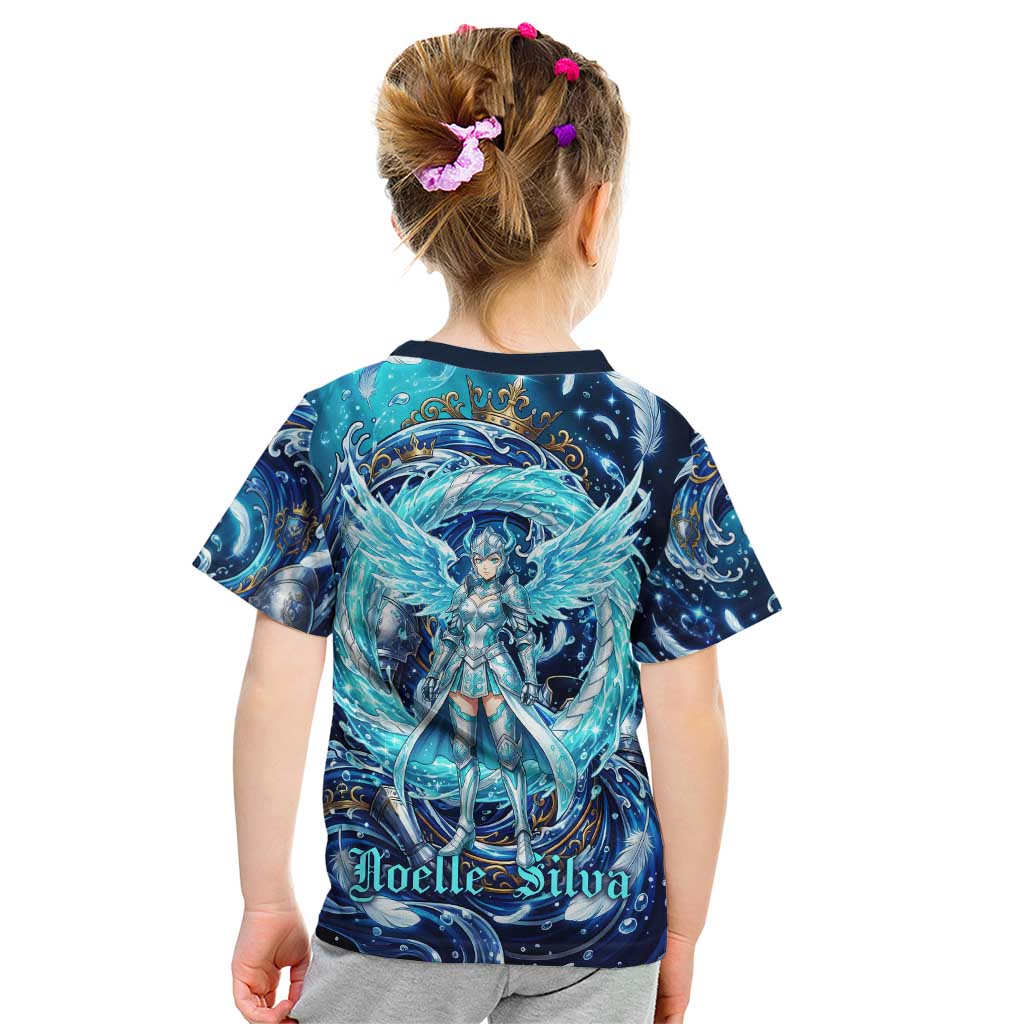 Noelle Silva Black Clover Kid T Shirt Celestial Armor Anime Style with Oceanic Magic Swirls