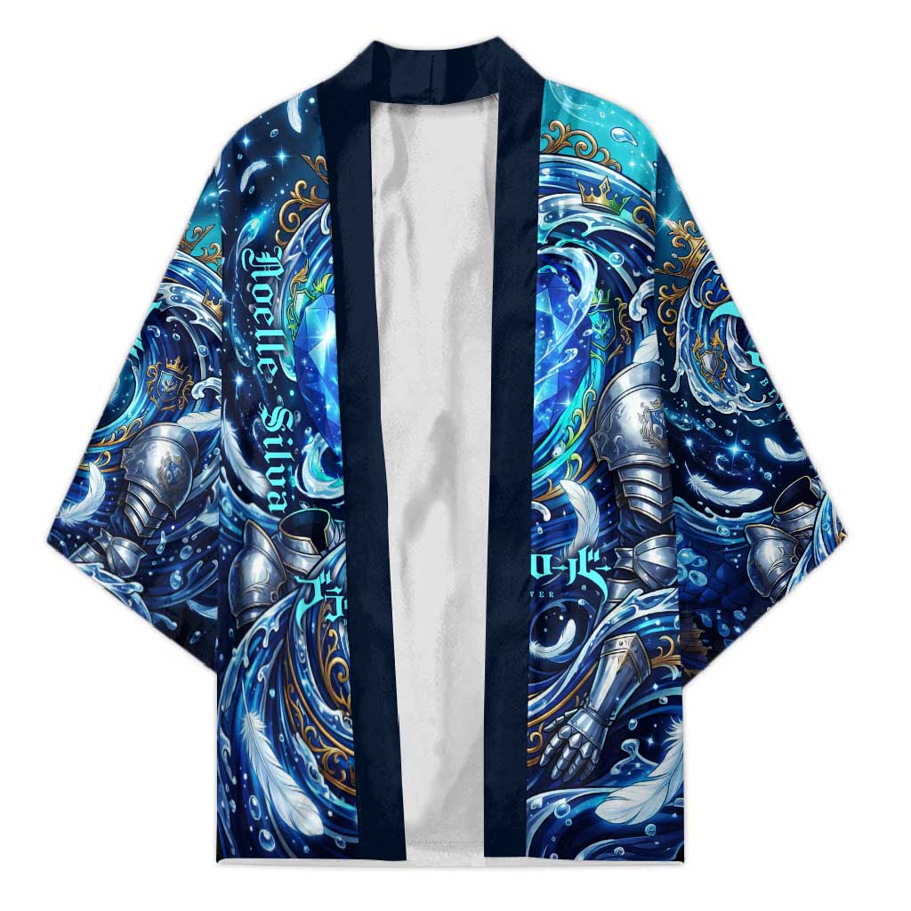 Noelle Silva Black Clover Kimono Celestial Armor Anime Style with Oceanic Magic Swirls