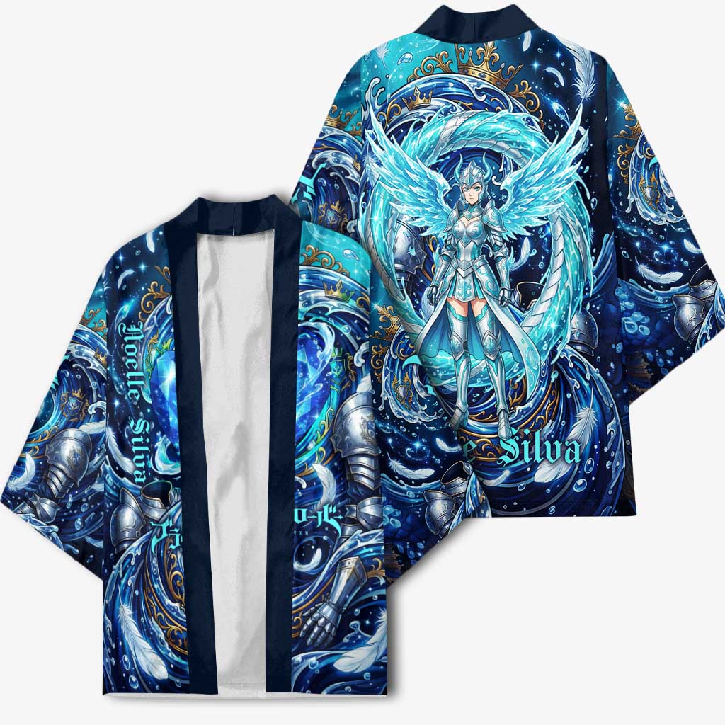 Noelle Silva Black Clover Kimono Celestial Armor Anime Style with Oceanic Magic Swirls