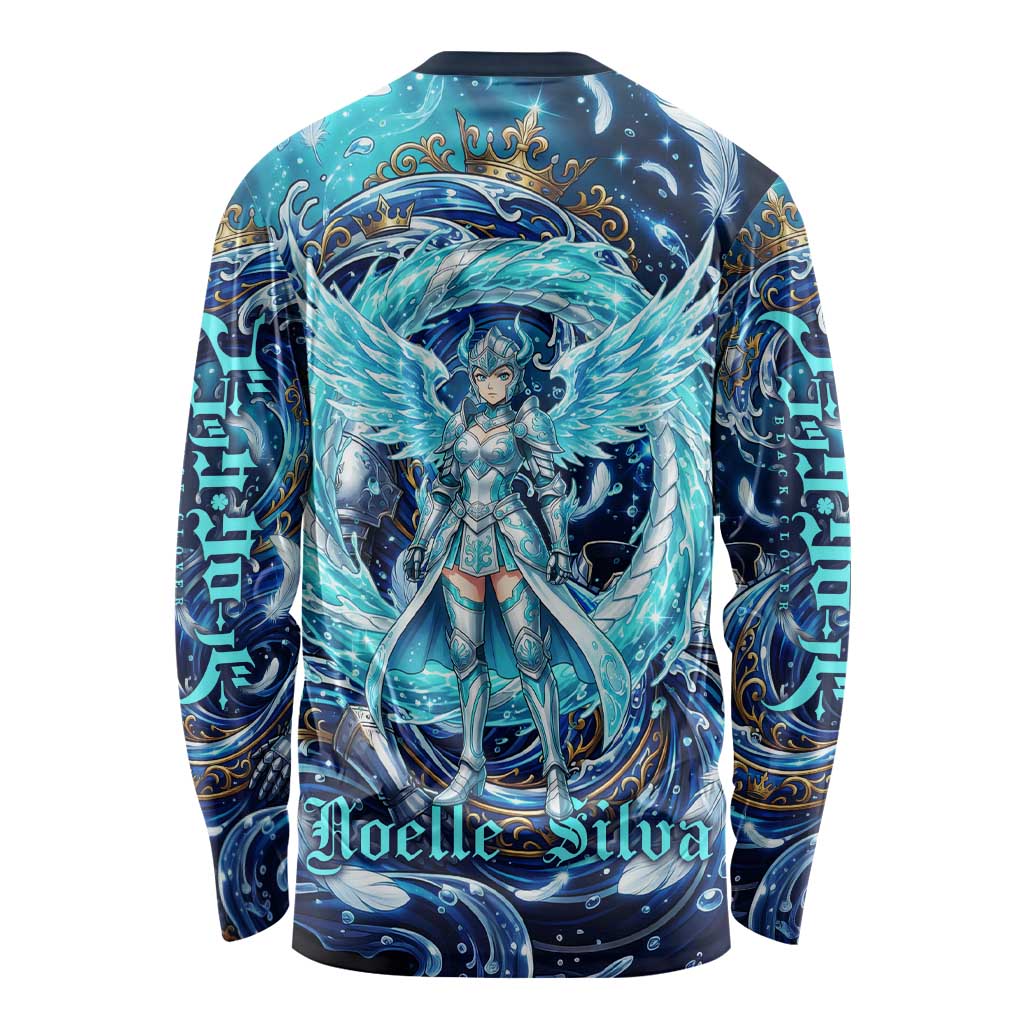 Noelle Silva Black Clover Long Sleeve Shirt Celestial Armor Anime Style with Oceanic Magic Swirls