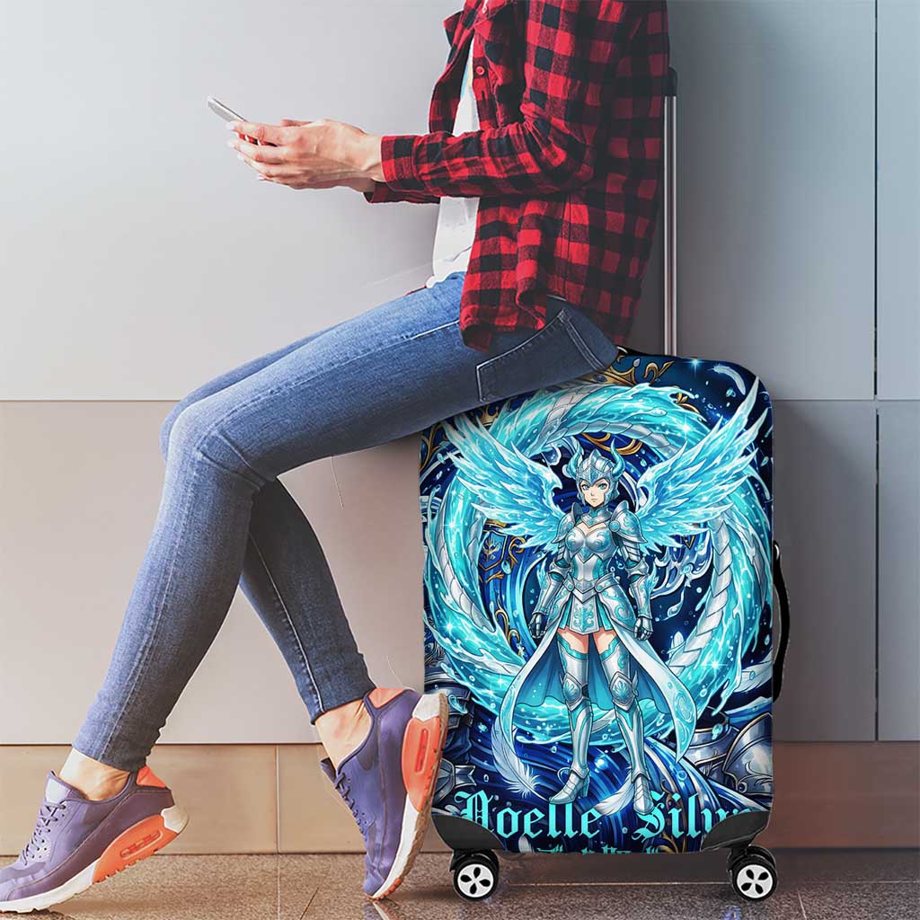 Noelle Silva Black Clover Luggage Cover Celestial Armor Anime Style with Oceanic Magic Swirls