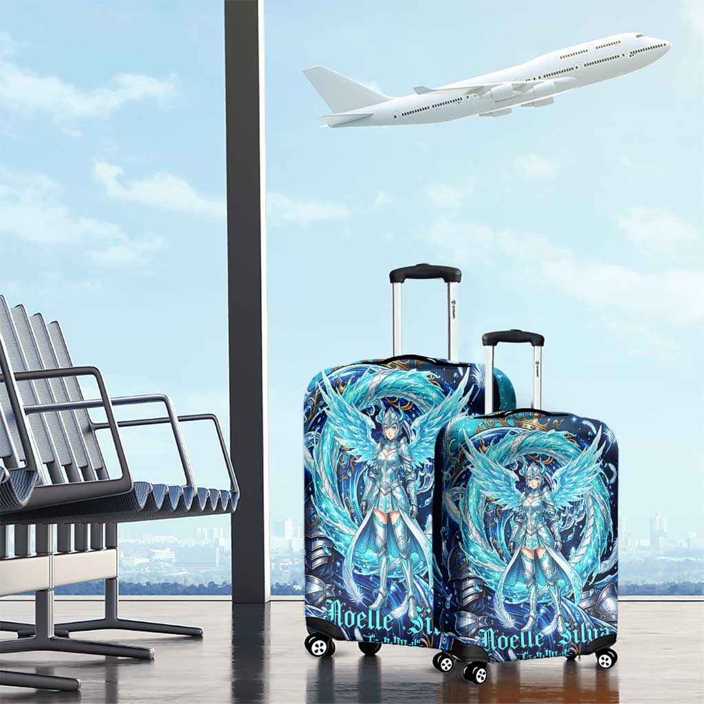 Noelle Silva Black Clover Luggage Cover Celestial Armor Anime Style with Oceanic Magic Swirls