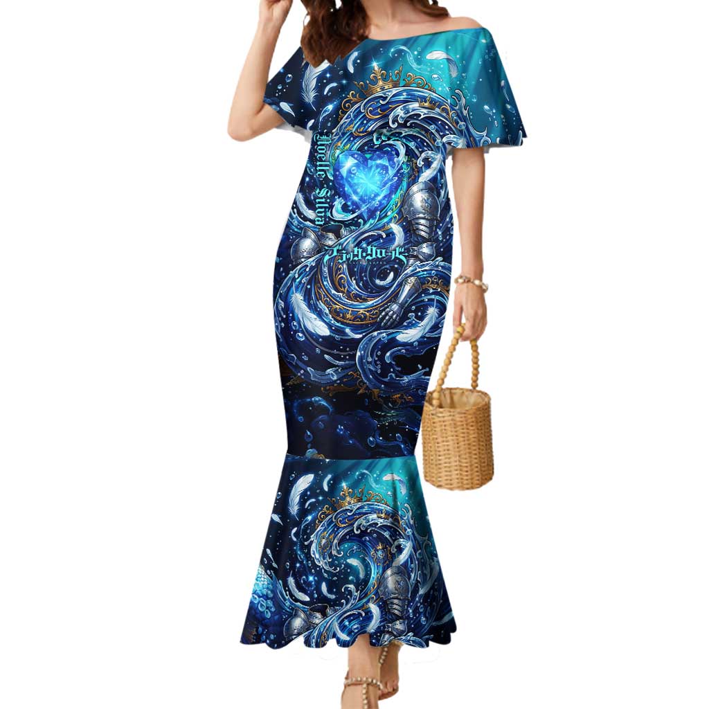 Noelle Silva Black Clover Mermaid Dress Celestial Armor Anime Style with Oceanic Magic Swirls