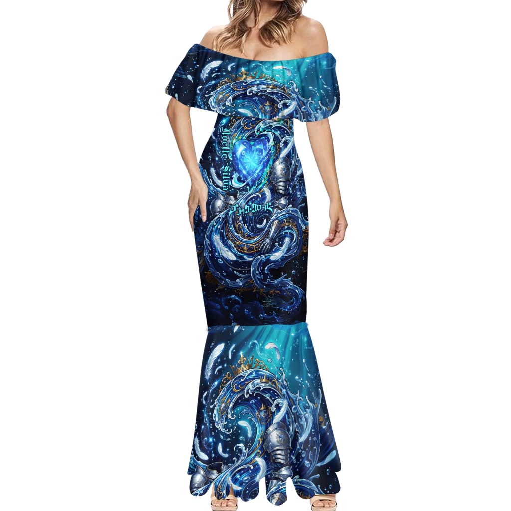 Noelle Silva Black Clover Mermaid Dress Celestial Armor Anime Style with Oceanic Magic Swirls