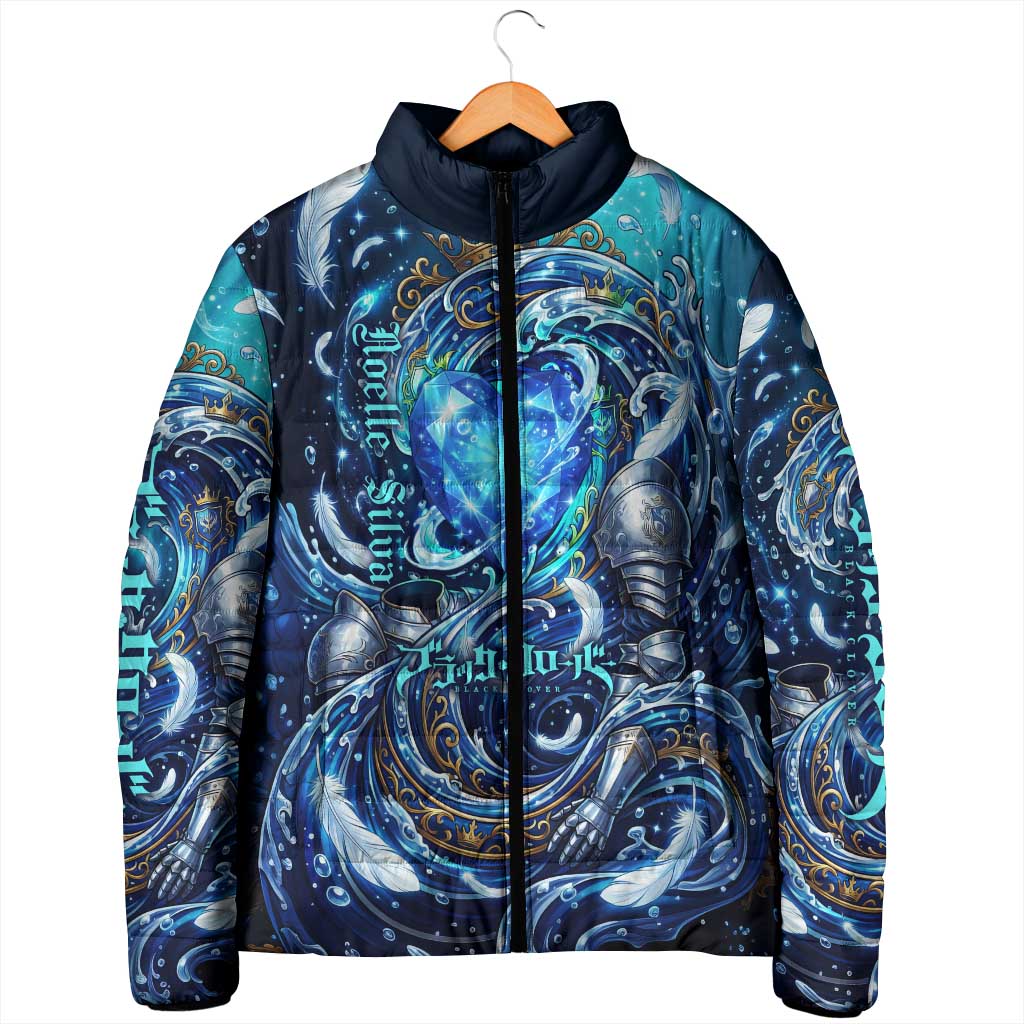 Noelle Silva Black Clover Padded Jacket Celestial Armor Anime Style with Oceanic Magic Swirls
