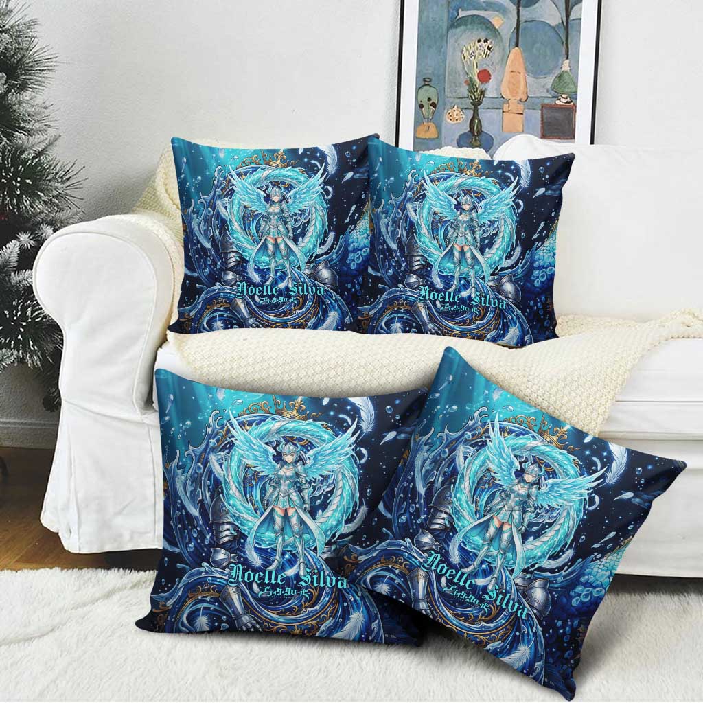 Noelle Silva Black Clover Pillow Cover Celestial Armor Anime Style with Oceanic Magic Swirls