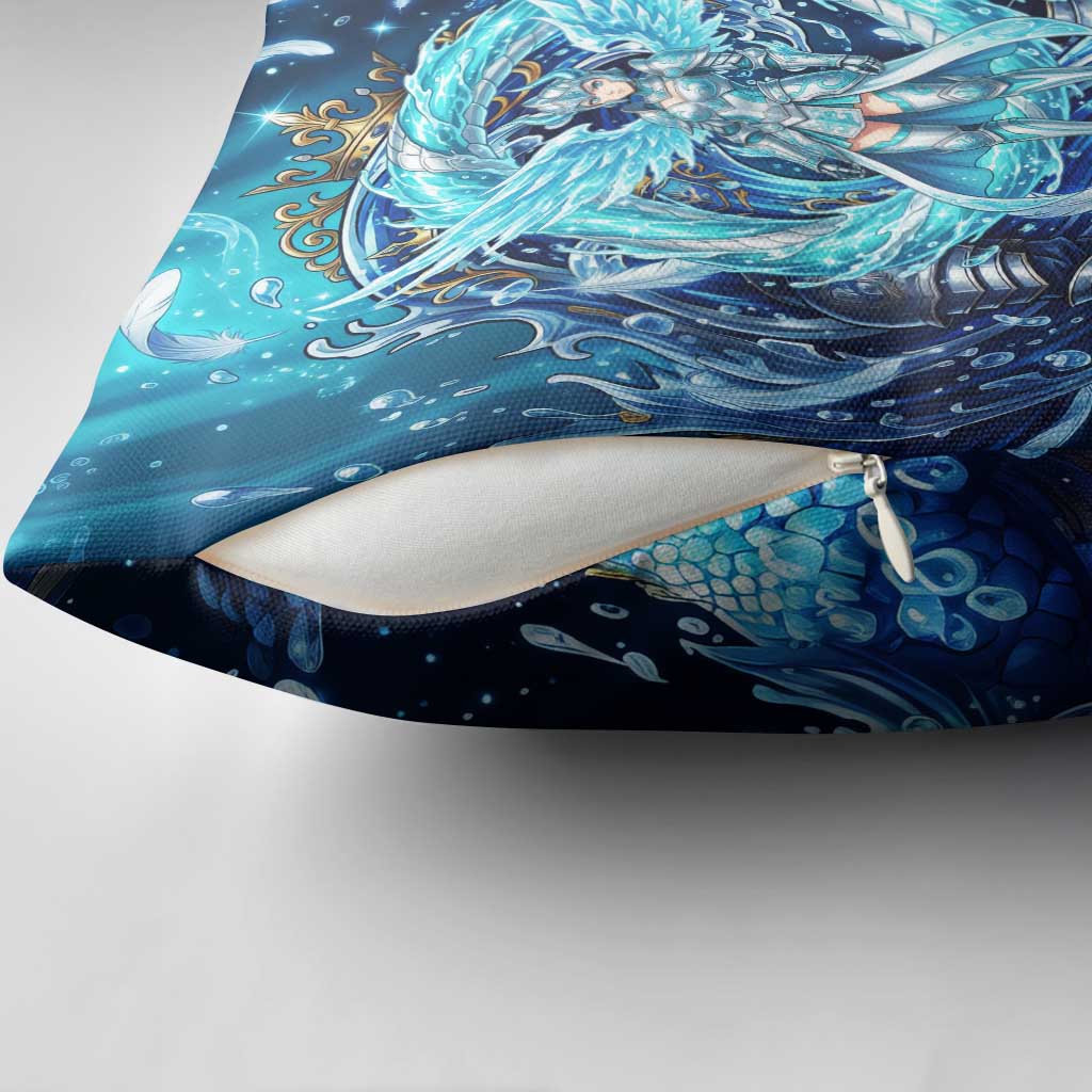 Noelle Silva Black Clover Pillow Cover Celestial Armor Anime Style with Oceanic Magic Swirls