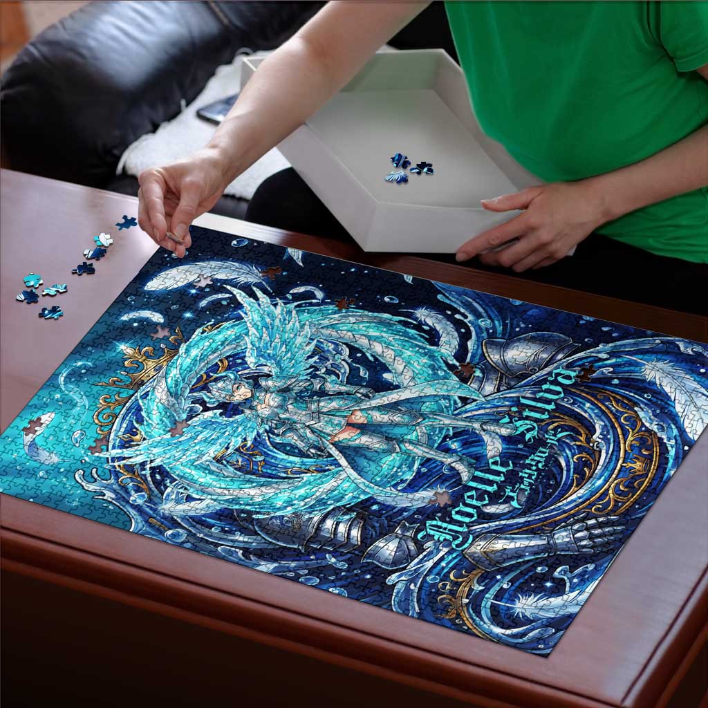 Noelle Silva Black Clover Puzzle Celestial Armor Anime Style with Oceanic Magic Swirls