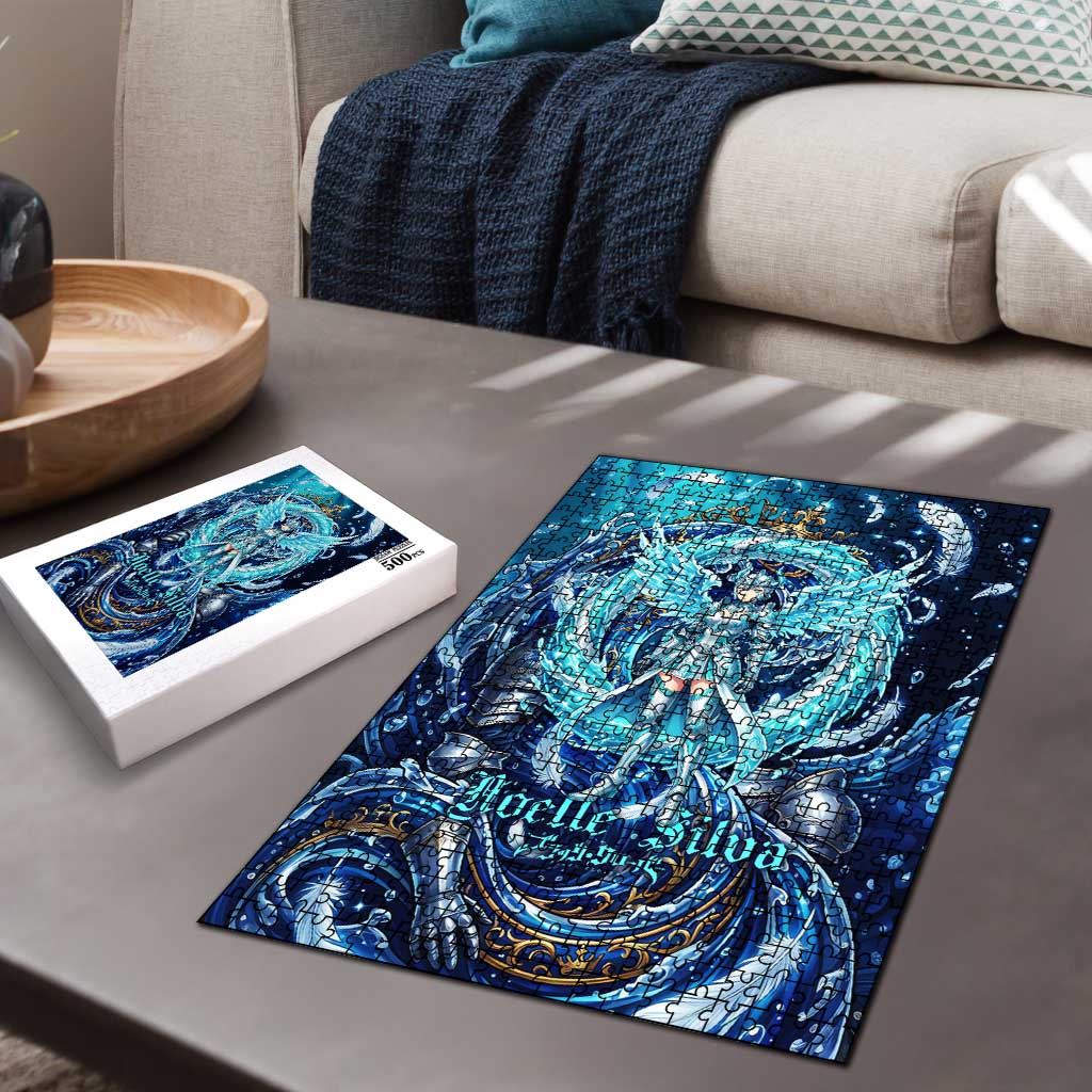 Noelle Silva Black Clover Puzzle Celestial Armor Anime Style with Oceanic Magic Swirls