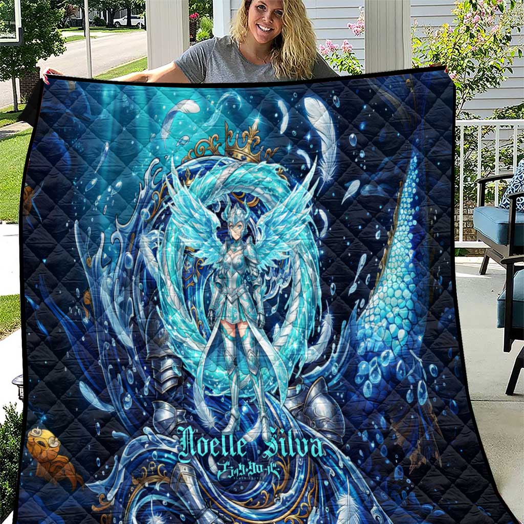 Noelle Silva Black Clover Quilt Celestial Armor Anime Style with Oceanic Magic Swirls