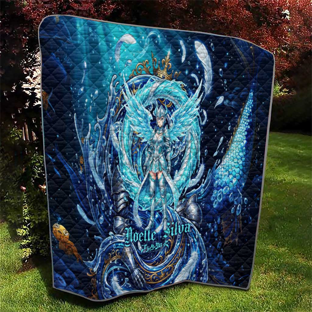 Noelle Silva Black Clover Quilt Celestial Armor Anime Style with Oceanic Magic Swirls