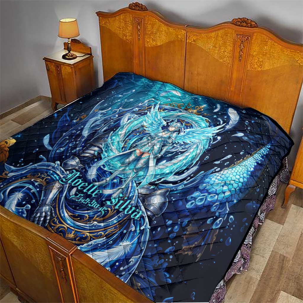 Noelle Silva Black Clover Quilt Celestial Armor Anime Style with Oceanic Magic Swirls