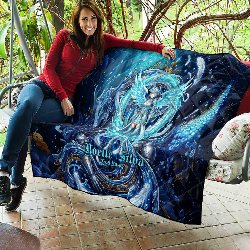 Noelle Silva Black Clover Quilt Celestial Armor Anime Style with Oceanic Magic Swirls