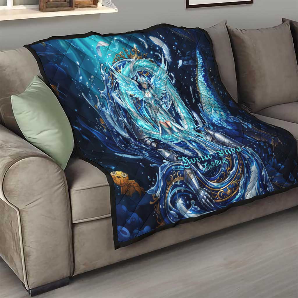 Noelle Silva Black Clover Quilt Celestial Armor Anime Style with Oceanic Magic Swirls