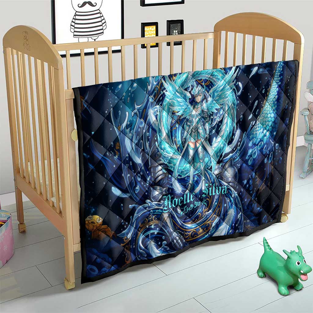 Noelle Silva Black Clover Quilt Celestial Armor Anime Style with Oceanic Magic Swirls