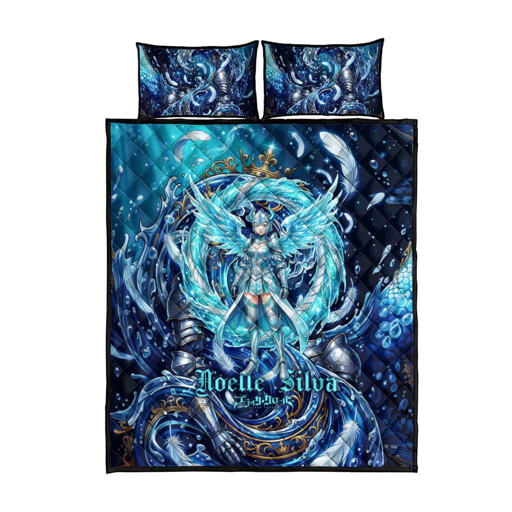 Noelle Silva Black Clover Quilt Bed Set Celestial Armor Anime Style with Oceanic Magic Swirls
