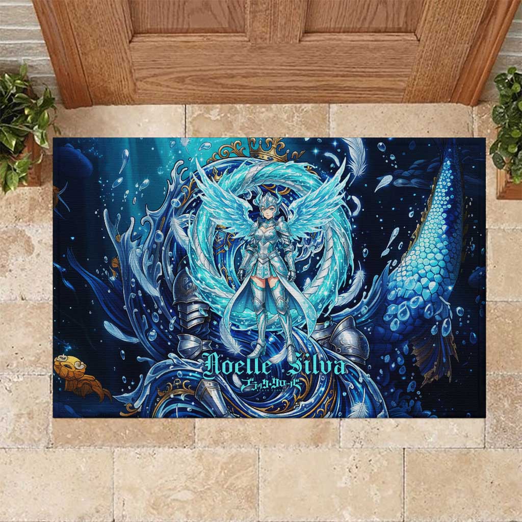 Noelle Silva Black Clover Rubber Doormat Celestial Armor Anime Style with Oceanic Magic Swirls
