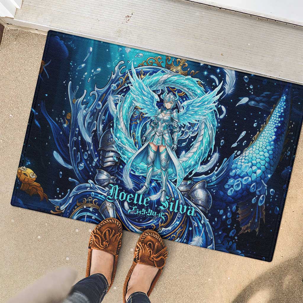 Noelle Silva Black Clover Rubber Doormat Celestial Armor Anime Style with Oceanic Magic Swirls