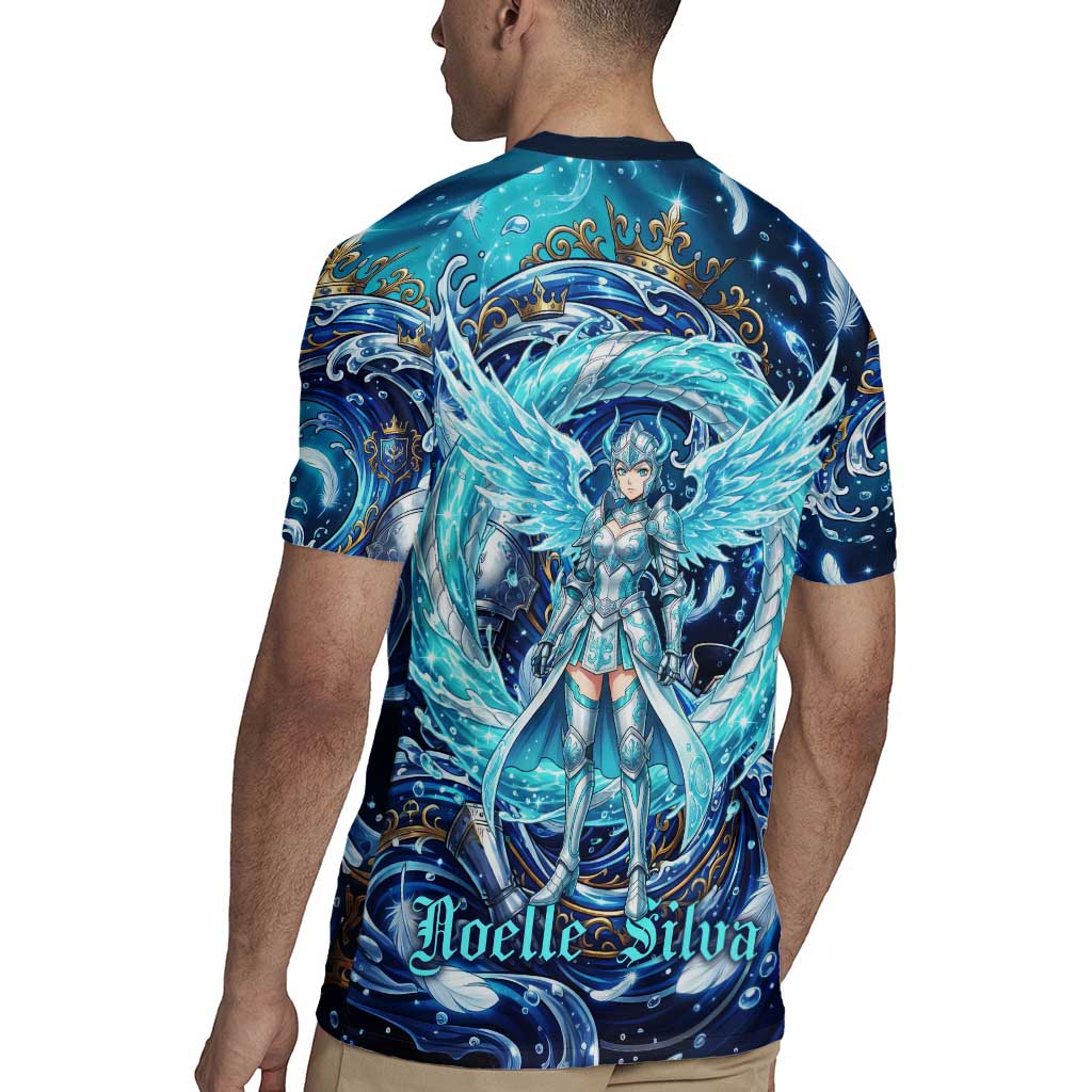 Noelle Silva Black Clover Rugby Jersey Celestial Armor Anime Style with Oceanic Magic Swirls