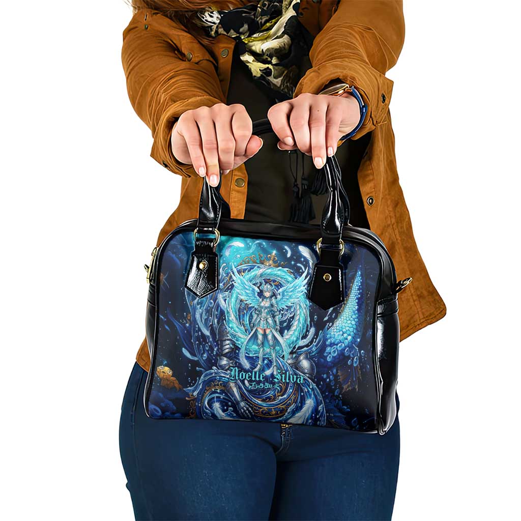 Noelle Silva Black Clover Shoulder Handbag Celestial Armor Anime Style with Oceanic Magic Swirls