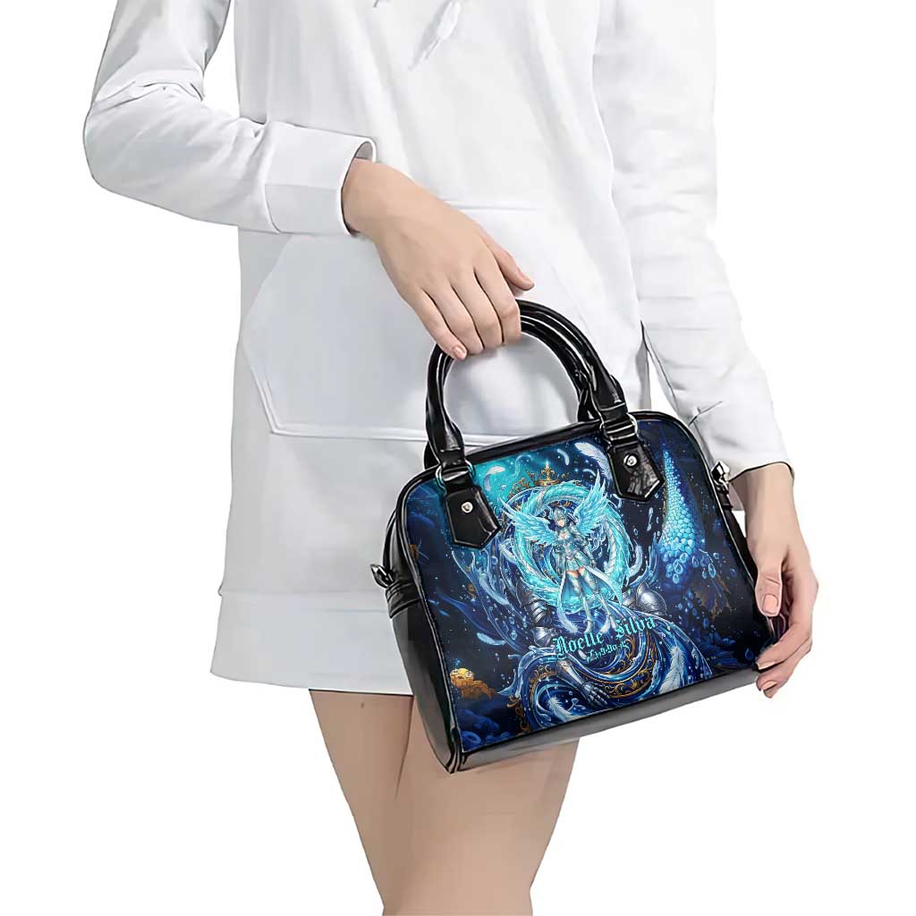 Noelle Silva Black Clover Shoulder Handbag Celestial Armor Anime Style with Oceanic Magic Swirls