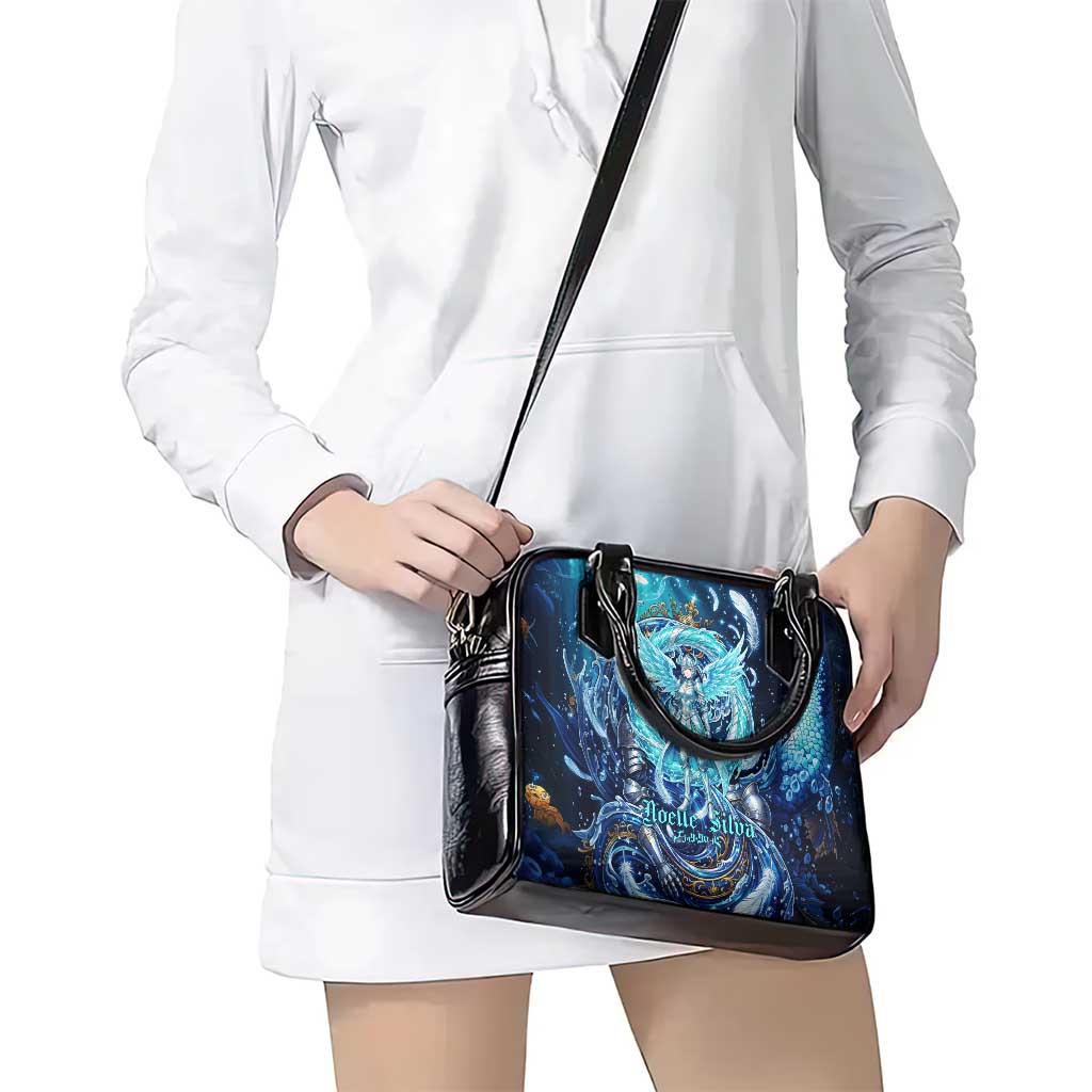 Noelle Silva Black Clover Shoulder Handbag Celestial Armor Anime Style with Oceanic Magic Swirls