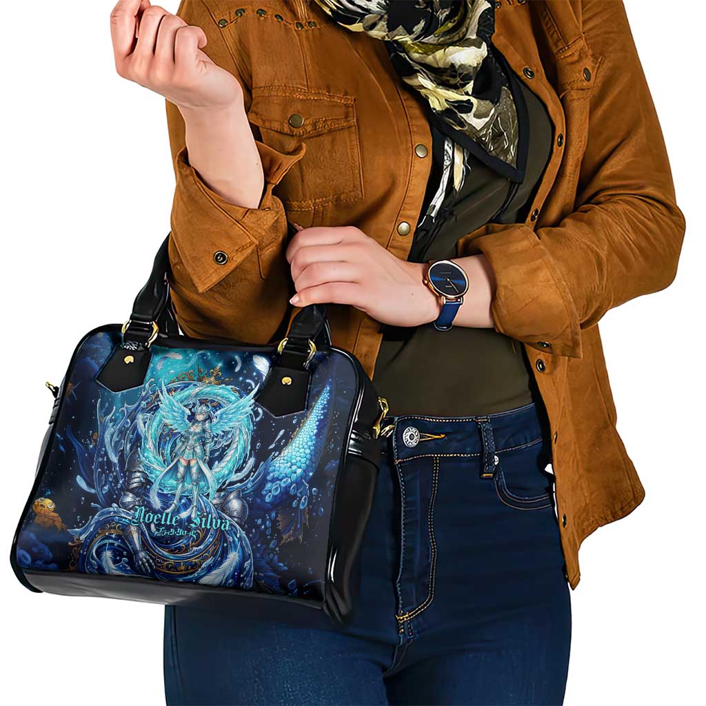 Noelle Silva Black Clover Shoulder Handbag Celestial Armor Anime Style with Oceanic Magic Swirls