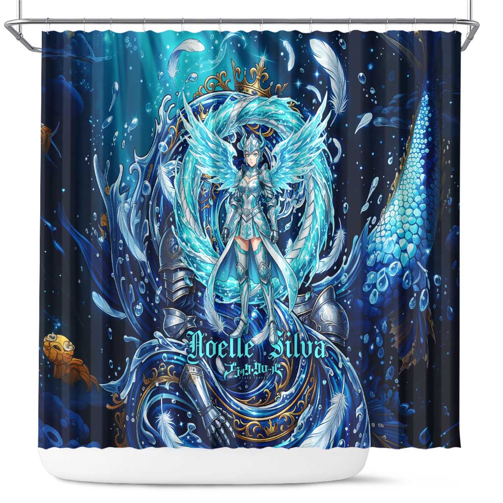 Noelle Silva Black Clover Shower Curtain Celestial Armor Anime Style with Oceanic Magic Swirls