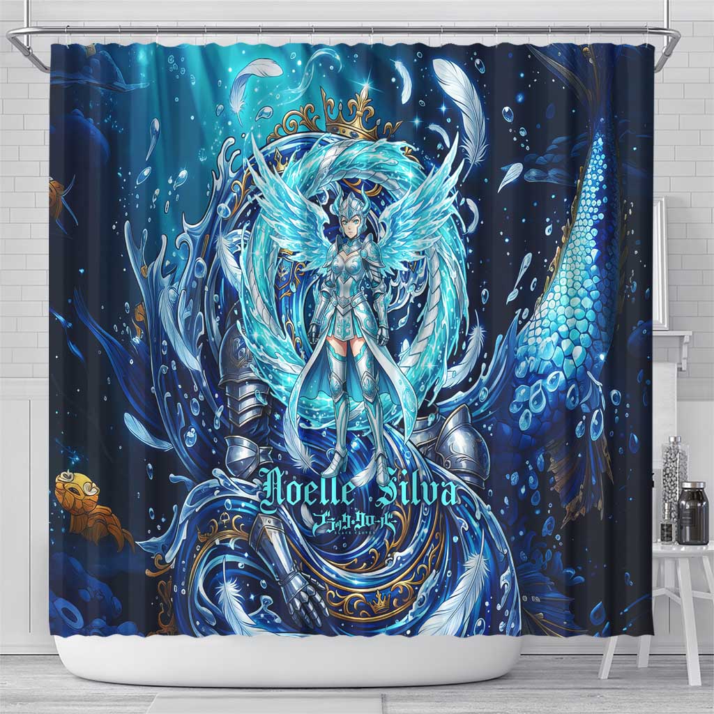 Noelle Silva Black Clover Shower Curtain Celestial Armor Anime Style with Oceanic Magic Swirls
