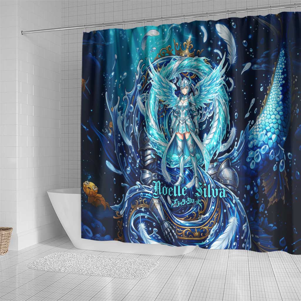 Noelle Silva Black Clover Shower Curtain Celestial Armor Anime Style with Oceanic Magic Swirls