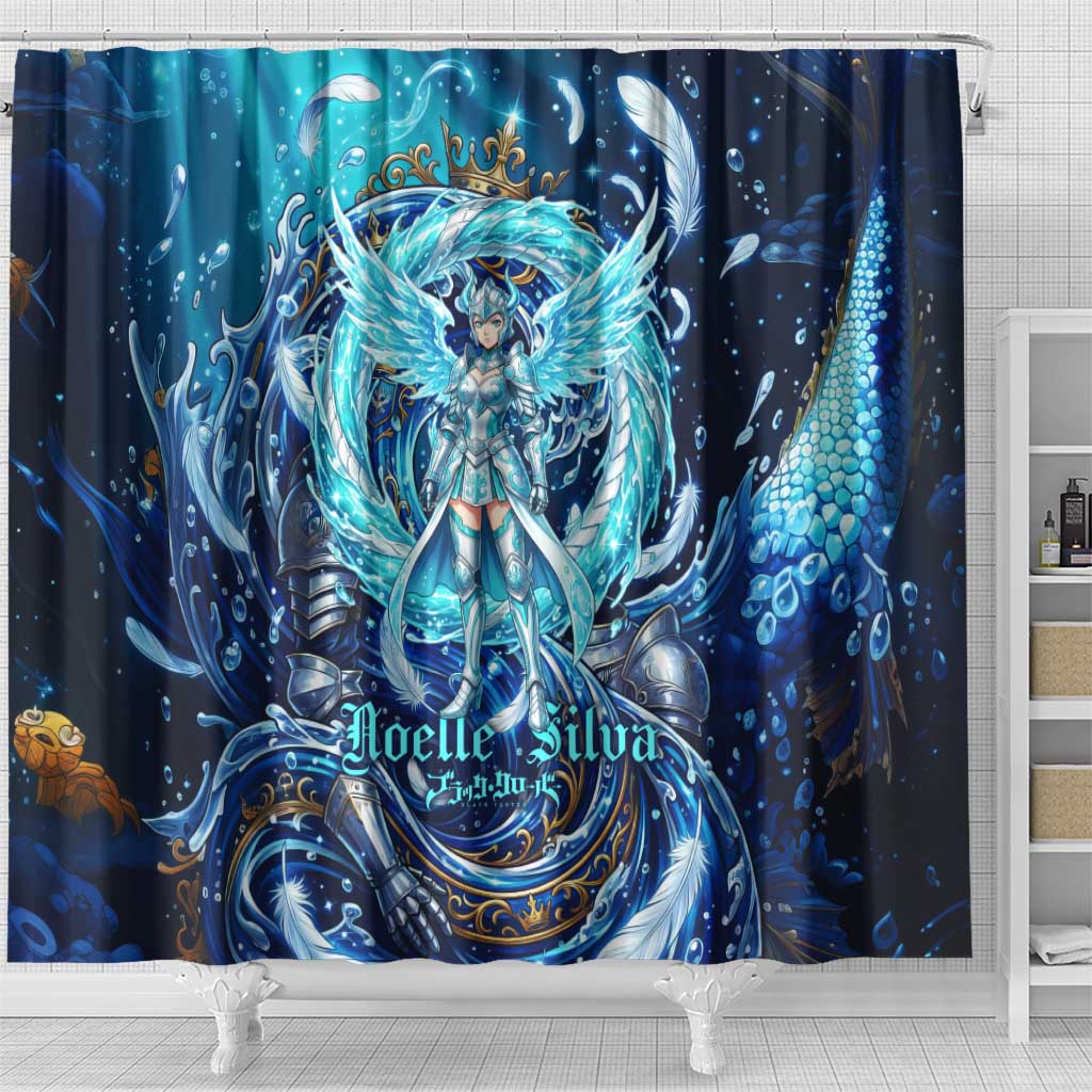 Noelle Silva Black Clover Shower Curtain Celestial Armor Anime Style with Oceanic Magic Swirls