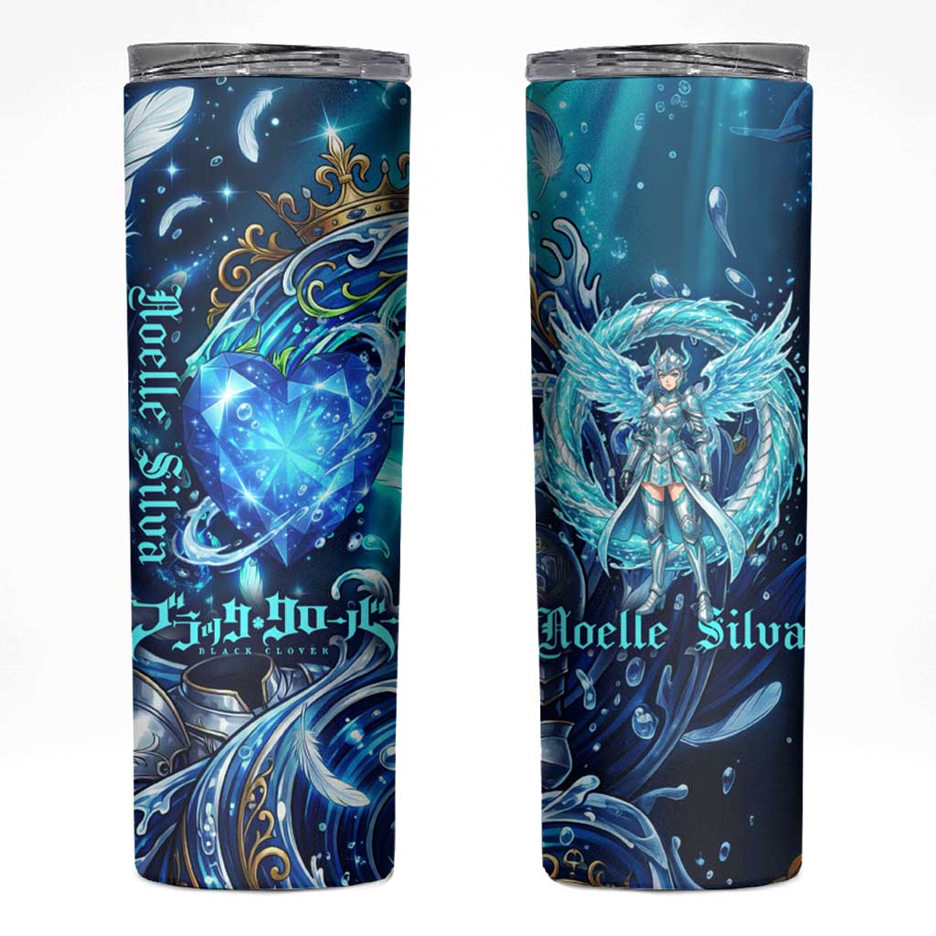 Noelle Silva Black Clover Skinny Tumbler Celestial Armor Anime Style with Oceanic Magic Swirls
