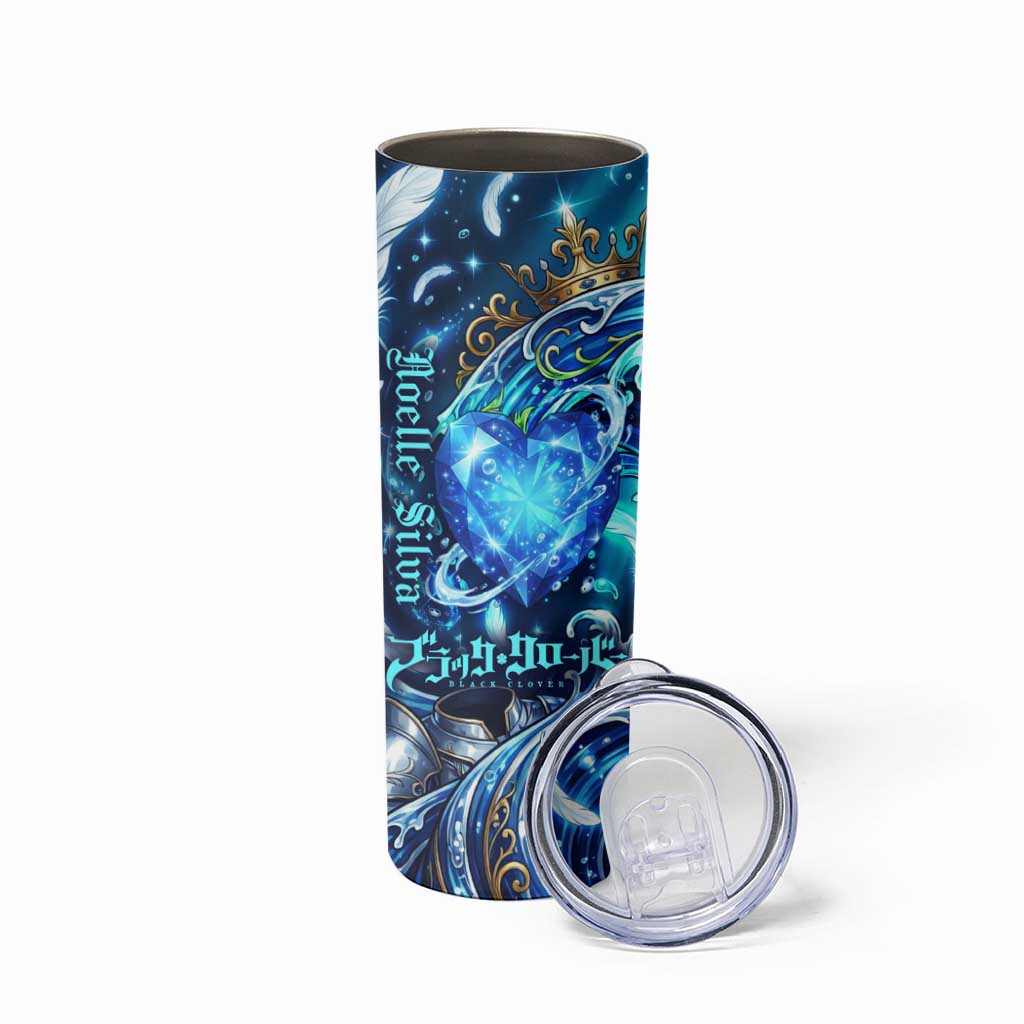 Noelle Silva Black Clover Skinny Tumbler Celestial Armor Anime Style with Oceanic Magic Swirls