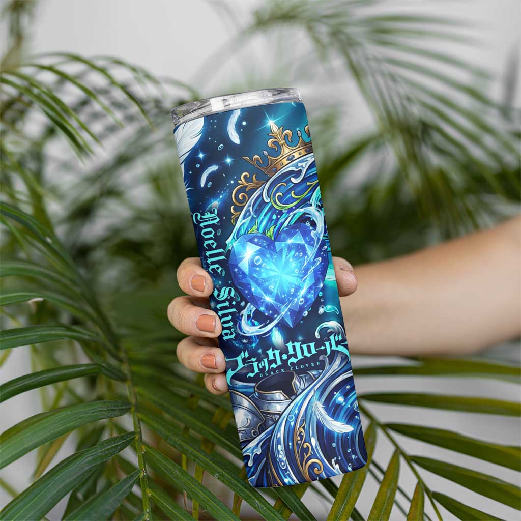 Noelle Silva Black Clover Skinny Tumbler Celestial Armor Anime Style with Oceanic Magic Swirls