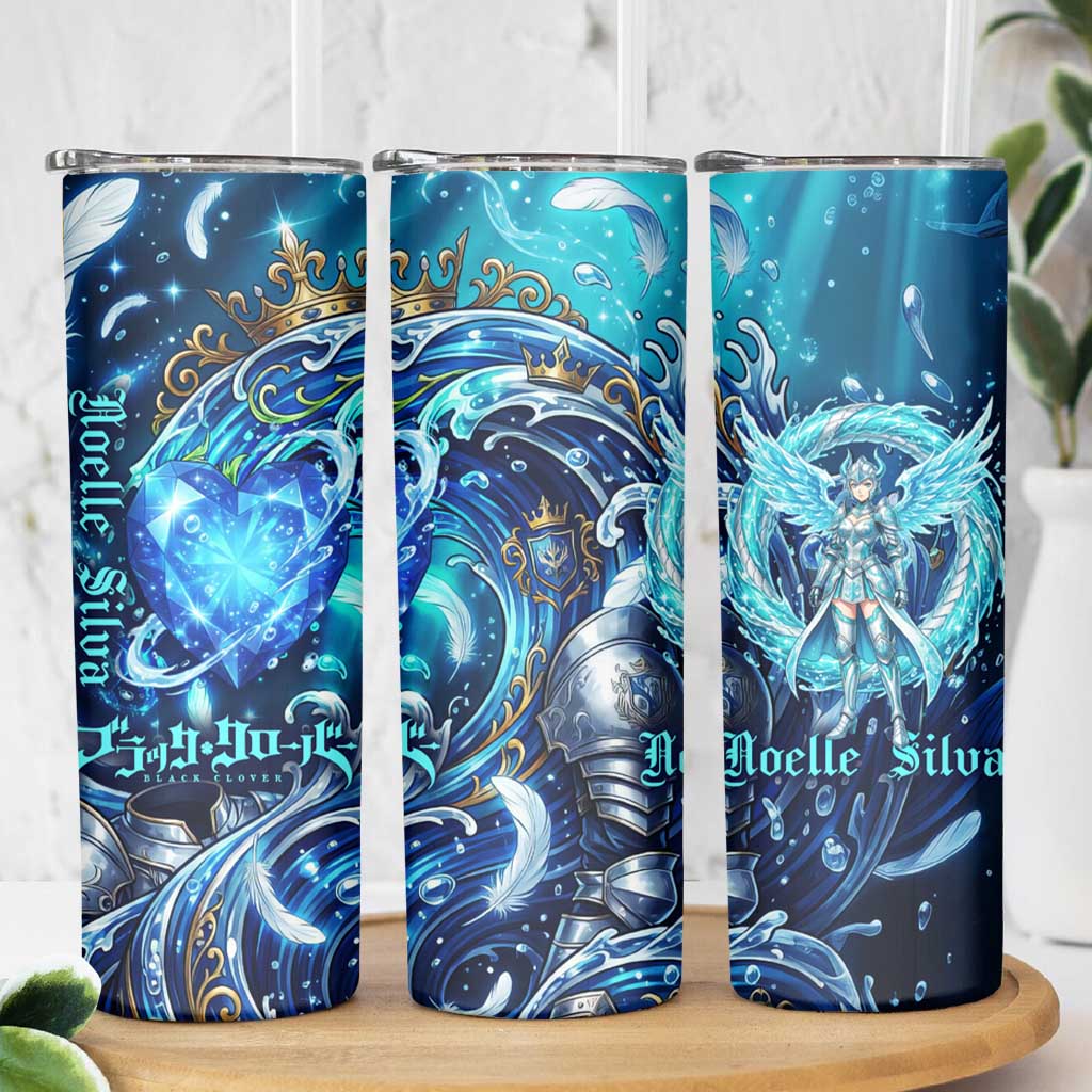 Noelle Silva Black Clover Skinny Tumbler Celestial Armor Anime Style with Oceanic Magic Swirls