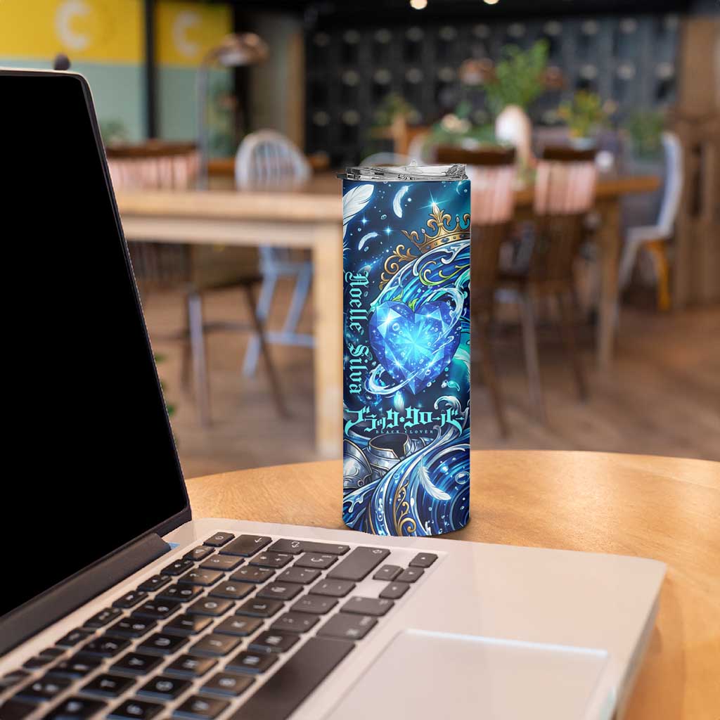 Noelle Silva Black Clover Skinny Tumbler Celestial Armor Anime Style with Oceanic Magic Swirls
