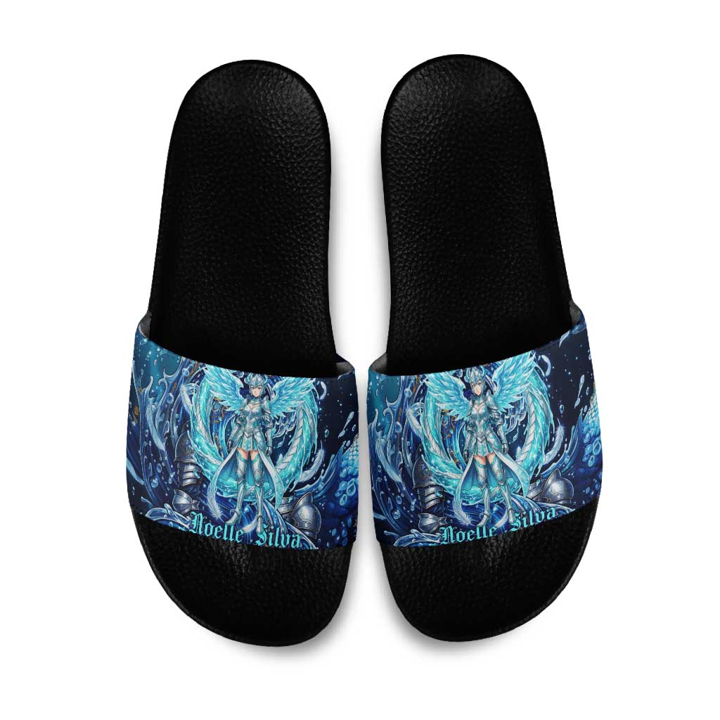 Noelle Silva Black Clover Slide Sandals Celestial Armor Anime Style with Oceanic Magic Swirls