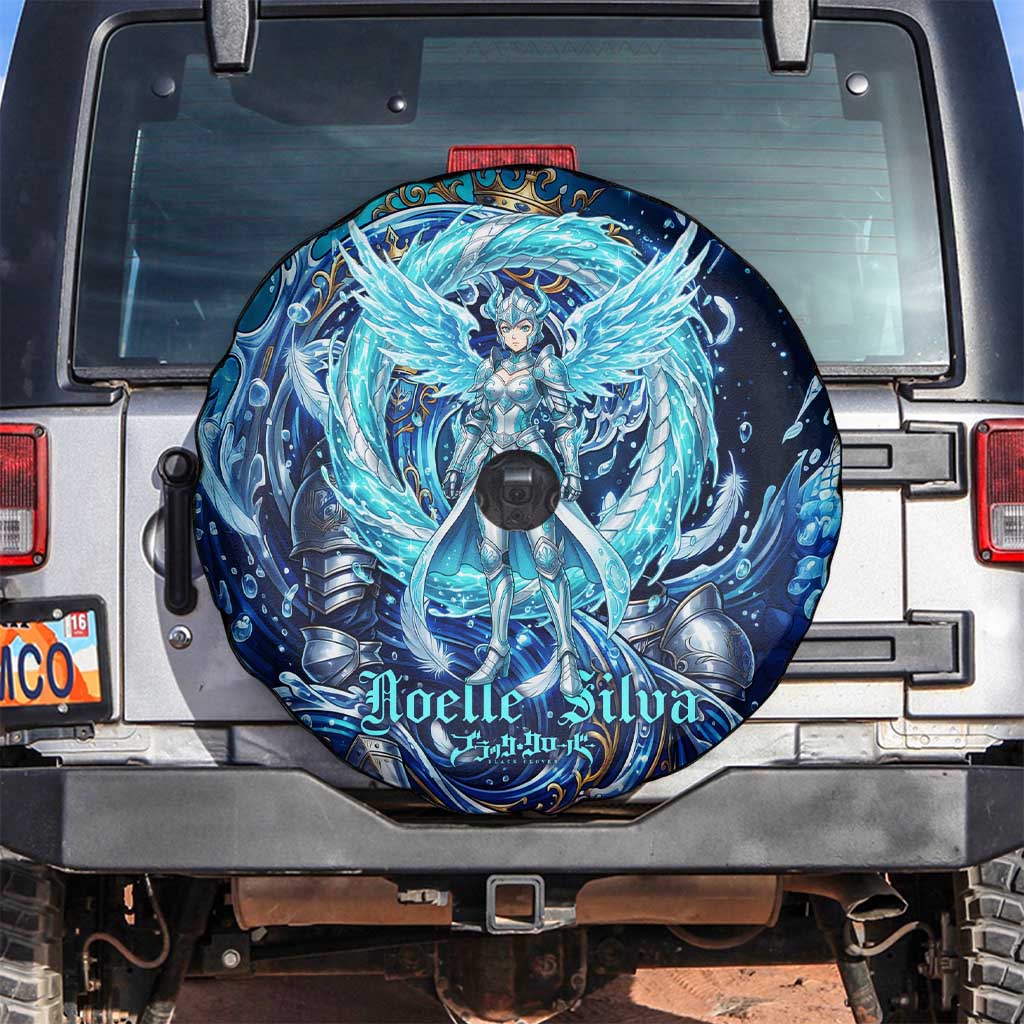 Noelle Silva Black Clover Spare Tire Cover Celestial Armor Anime Style with Oceanic Magic Swirls